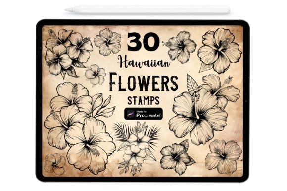 Download 30 Hawaiian Flowers Procreate Brushes - Premium Bundle