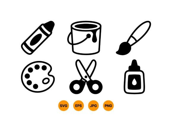 Download Craft Supplies Icon Clipart Set - Premium Resources