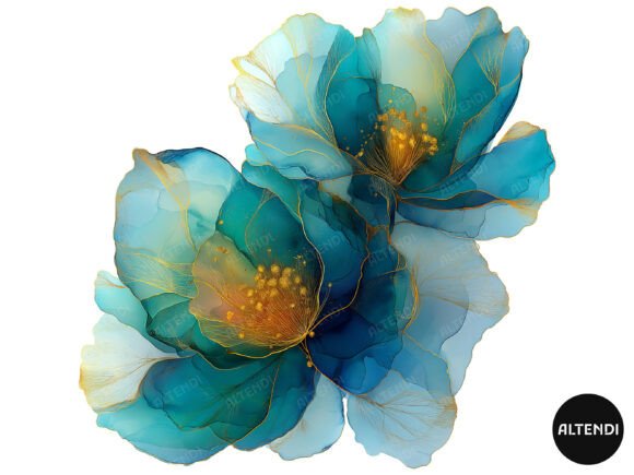 Download Abstract Turquoise Flower Clipart - Turquoise Collection